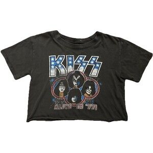 Vintage Y2K 70’s & 80’s Rock - KISS “Alive in ’77” Cropped 1/2 T-Shirt – Size M